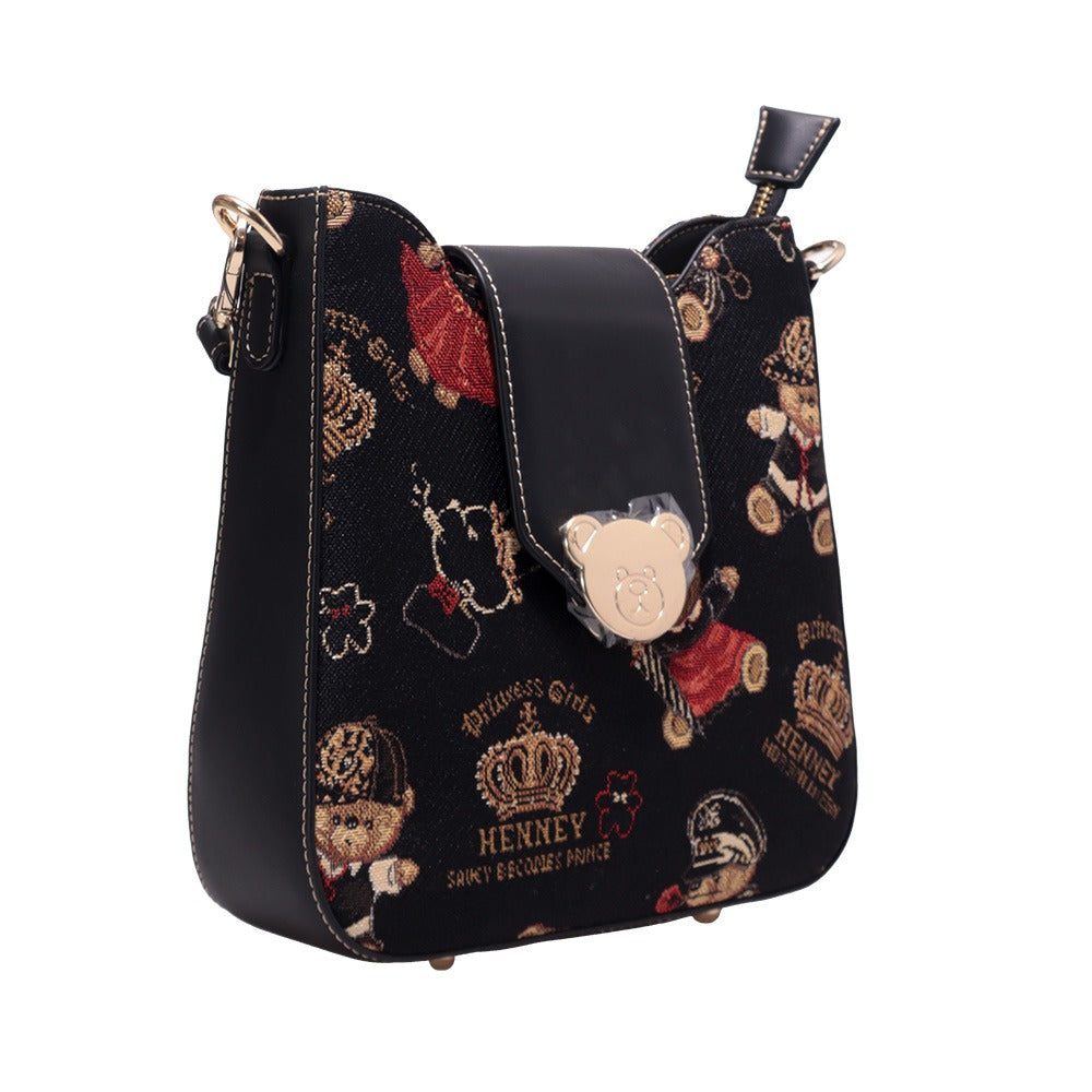 Bolso De Hombro Con Tampado De Dibujos Animados Para Mujer, Bolso De Lona Bonito, Bolso Para Teléfono Para Niña, Bolso Cruzado De Color Patchwork, Bolso De Compras Para Mujer - AliExprs 1524